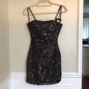Strapless mini evening cocktail dress